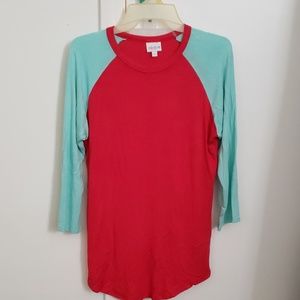 Lularoe size small red/teal lynnae